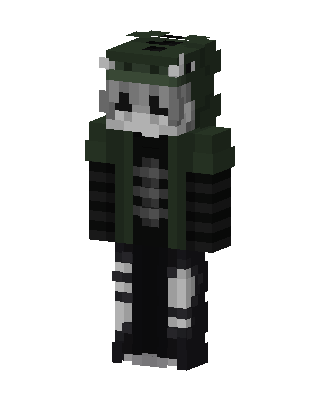 Skeleton Dino Hoodie skin, 3D preview