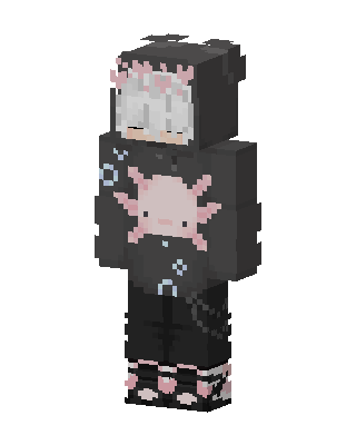 Axolotl Hoodie skin, 3D preview