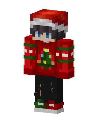 Red Holiday Boy skin, 3D preview
