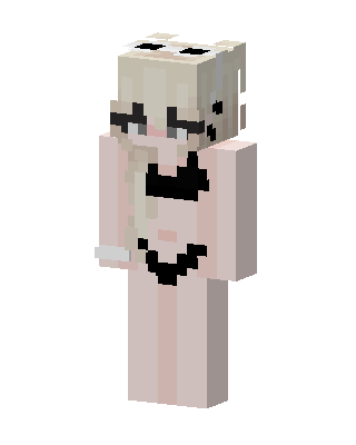White Anime Girl skin, 3D preview
