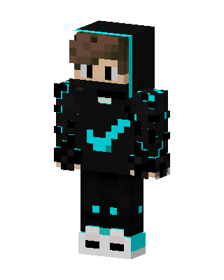 Cyan Tech Hoodie skin, 3D preview