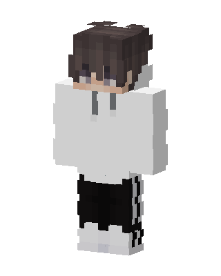 White Hoodie Boy skin, 3D preview