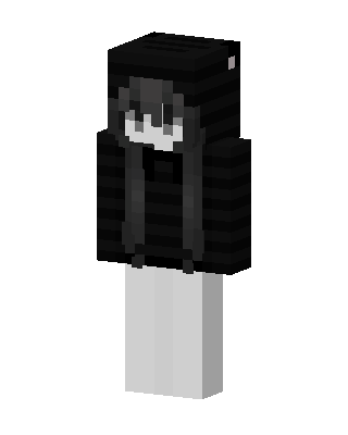 Monochrome Hoodie Girl skin, 3D preview