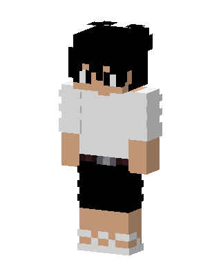 Casual Black Hair skin, 3D preview