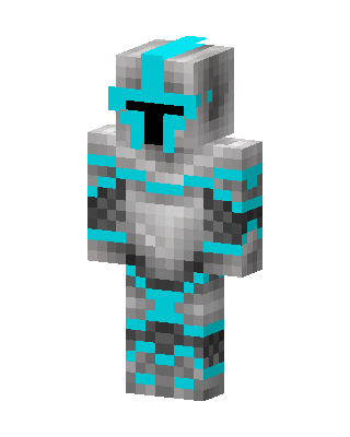 Cyan Knight skin, 3D preview