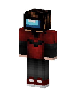 Red Crewmate Hoodie skin, 3D preview