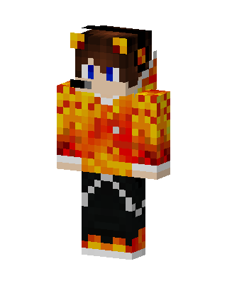 Flame Hoodie Boy skin, 3D preview
