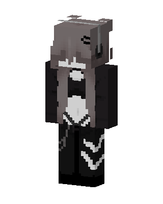Gothic Headphones Girl skin, 3D preview
