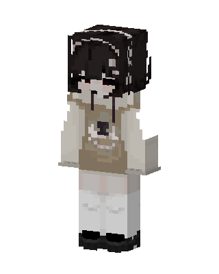 White Anime Girl skin, 3D preview