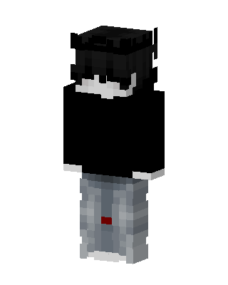 Black Emo Boy skin, 3D preview