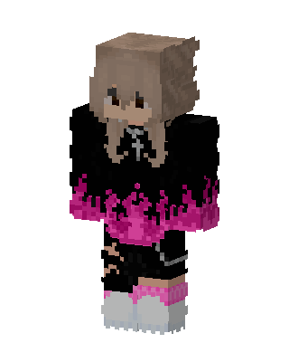 Pink Flame Hoodie Minecraft e-girl skin