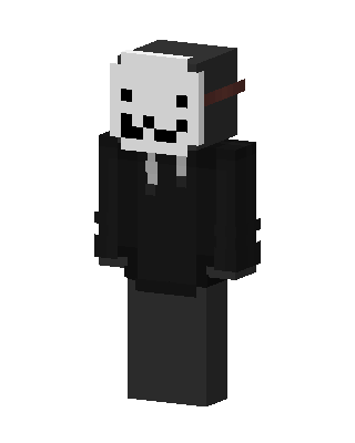 Black Masked Villain Boy skin, 3D preview