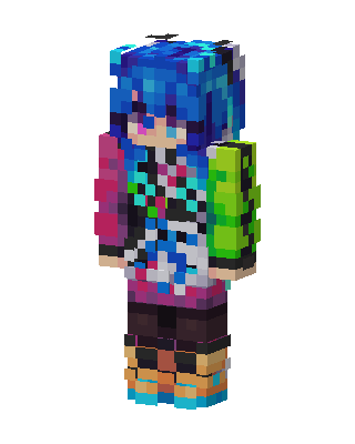Neon Glitch skin, 3D preview