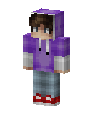 Purple Hoodie Boy Minecraft skin