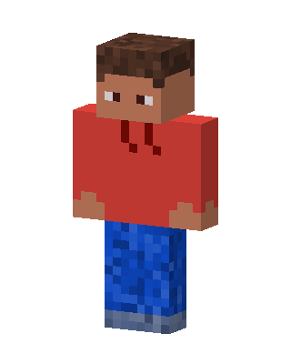 Red Hoodie Boy skin, 3D preview