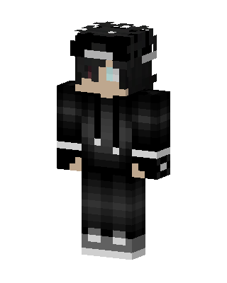 Black Emo Boy skin, 3D preview