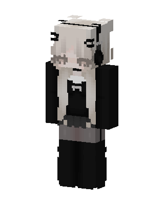Monochrome Cat Girl skin, 3D preview