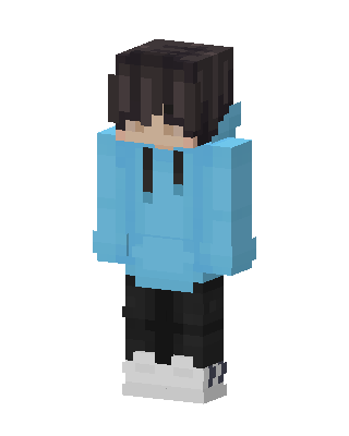Blue Hoodie Boy skin, 3D preview