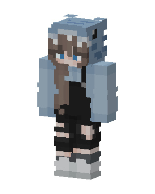 Shark Hoodie Girl skin, 3D preview
