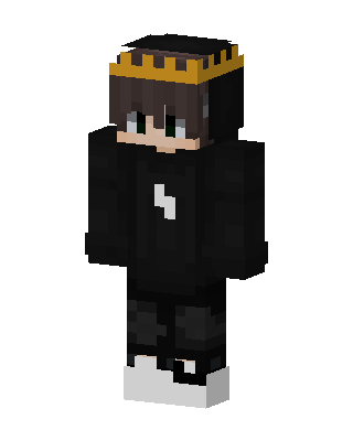 Crowned Hoodie Boy skin, 3D preview
