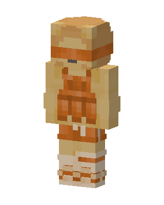 Autumn Overalls skin, 3D preview