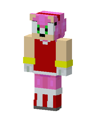 Pink Dress Girl skin, 3D preview