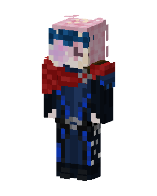 Crimson Caped Knight skin, 3D preview