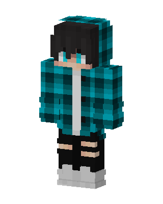 Teal Flannel Boy skin, 3D preview