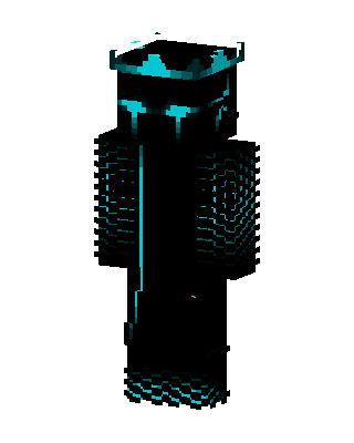 Cyan Void Warden skin, 3D preview