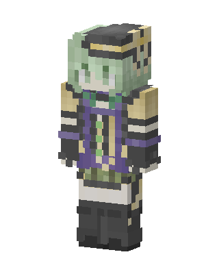 Green Haired Noble skin, 3D preview