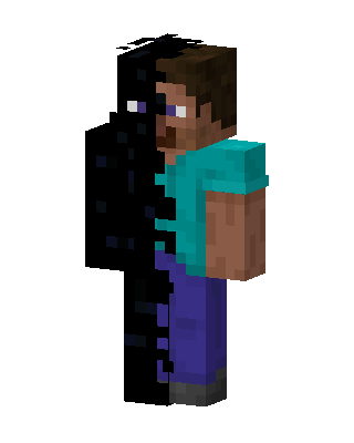 Enderman Steve skin, 3D preview