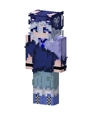 Midnight Cat Girl skin, 3D preview