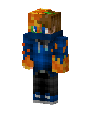 Flame Hoodie Boy skin, 3D preview