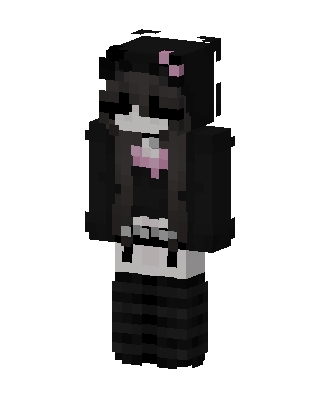 Goth Bear Hoodie skin, 3D preview