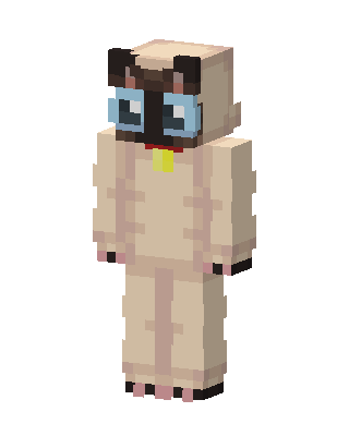 Siamese Cat Onesie skin, 3D preview