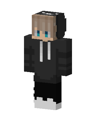 Black Hoodie Boy skin, 3D preview