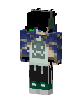 Blue Gamer Boy skin, 3D preview