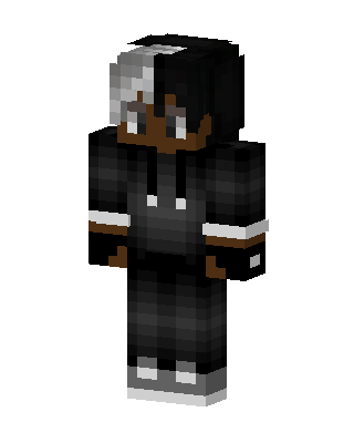 Monochrome Hoodie Boy skin, 3D preview