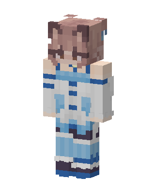 Blue Cat Overalls skin, 3D preview