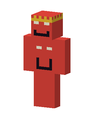 Red Crowned Smiley skin, 3D preview