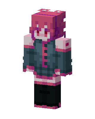 Pink Hair Hoodie skin, 3D preview