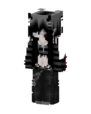 Black Villain Girl skin, 3D preview