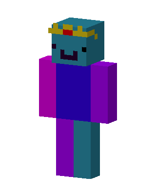 Crowned Teal Smiley Minecraft skin