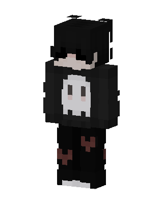 Ghost Hoodie Boy skin, 3D preview