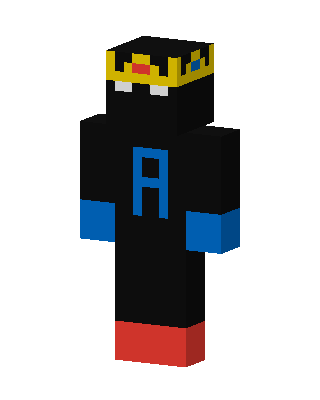 Crowned Letter A skin, 3D preview