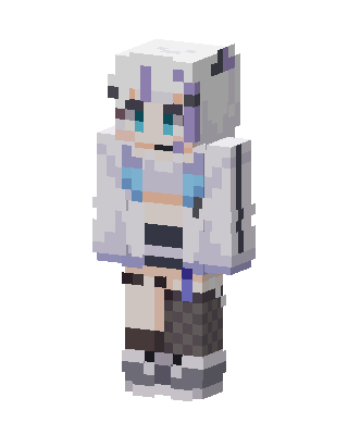 Lavender Hoodie Girl skin, 3D preview