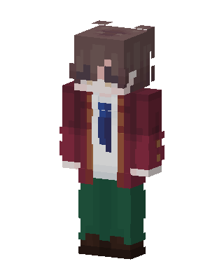 Red Student Boy skin, 3D preview