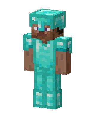 Diamond Armor Steve skin, 3D preview