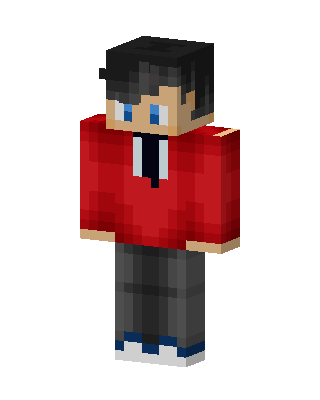 Red Hoodie Boy skin, 3D preview