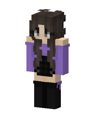 Violet Goth Girl skin, 3D preview
